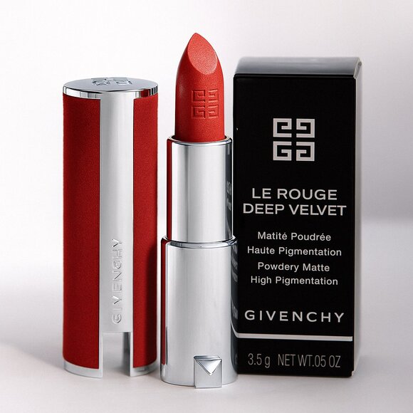 New GIVENCHY Lipstick💄mini Le Rouge Deep Velvet 37 Graine - Red Velour Case - Picture 1 of 3